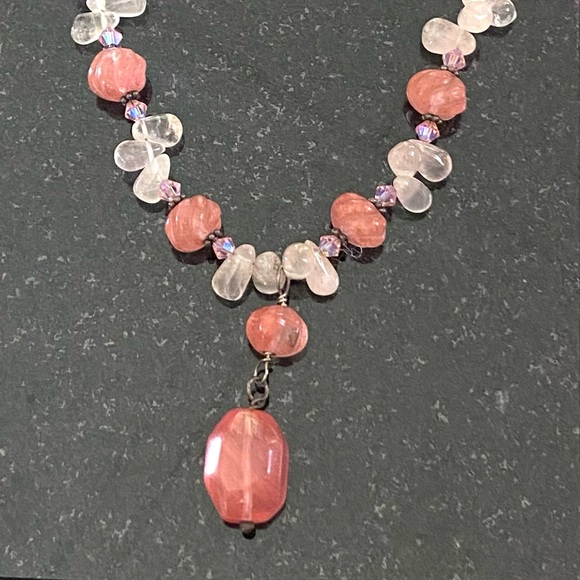 Sparkling Sterling Silver Quartz & Crystal Necklace - Picture 4 of 5